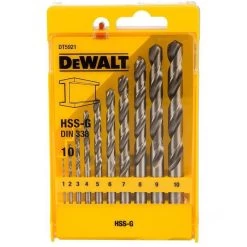 DeWalt Bohrer DT5921, 10-teiliges Set, HSS-G DIN 338, Metallbohrer