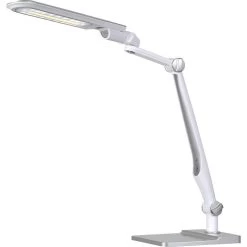 Hansa Schreibtischlampe LED Multiflex, Dimmbar, Silber, Standfuß Und Klemme