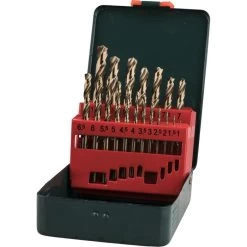 Metabo Bohrer HSS-CO Bohrerkassette, 627157000, 19-teiliges Set, HSS-CO DIN 338 Metallbohrer
