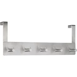 Alco Kleiderhaken 2840, Für Die Tür, Silber, Metall, 5 Haken
