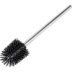 Wenko WC-Bürste Silikon, Silber, Ersatzbürste Mit Edelstahlgriff & Silikonborsten