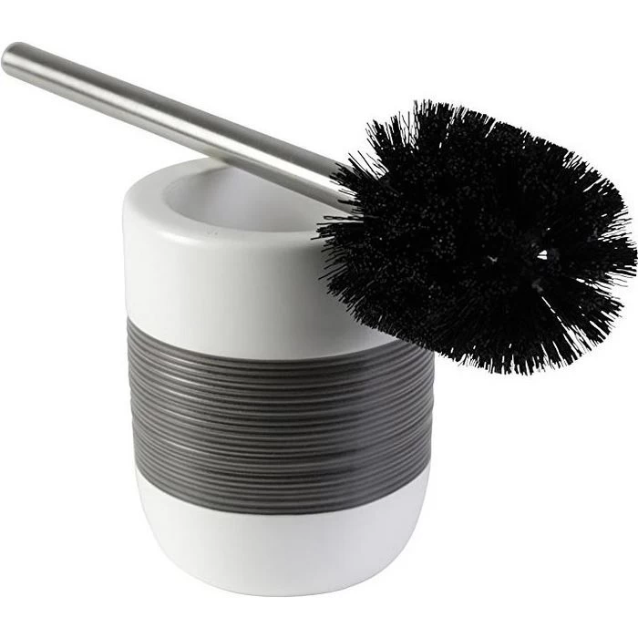 Axentia WC-Bürste Athen, Weiß / Grau, Bürstenhalter Aus Keramik 5 Axentia WC-Bürste Athen, Weiß / Grau, Bürstenhalter Aus Keramik – Bild 3