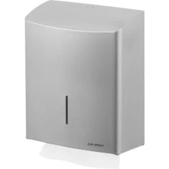 Air-Wolf Handtuchspender Serie Alpha, 60-111, Edelstahl Gebürstet, 600 Falthandtücher, Silber