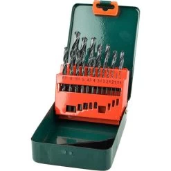 Metabo Bohrer HSS-R-Bohrerkassette, 627151000, 19-teiliges Set, HSS-R DIN 338 Metallbohrer