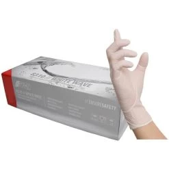 NITRAS Einmalhandschuhe White Wave Nitril, Puderfrei, Weiß, 100 Stück, Größe M