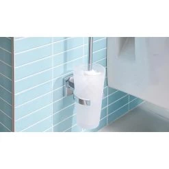 Tesa WC-Bürste Klaam, Weiß / Chrom, Bürstenhalter Aus Glas, Zur Wandmontage -Heimtextilien 5138f43965c99948d40ea6ade928ef9ebff90347 wc buerste tesa klaam weiss chrom
