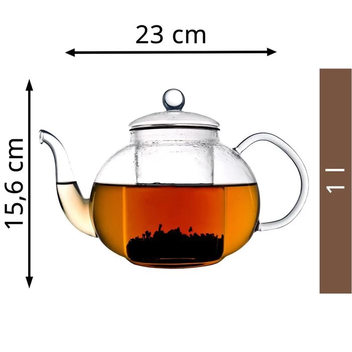 Bredemeijer Tee-Kanne Verona, Glas, Mit Glas-Filter, Transparent, 1,0 L 4 Bredemeijer Tee-Kanne Verona, Glas, Mit Glas-Filter, Transparent, 1,0 L – Bild 2