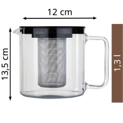 Bohemia-Cristal Tee-Kanne Simax 022 009 001, Glas, Mit Metall-Sieb, Transparent, 1,3 L -Heimtextilien 5b8d6843025af302f812f20cacb85f6ad582b147 tee kanne bohemia cristal simax 022 009 001 glas