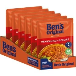 Bens-Original Fertiggericht Express Reis, Mexikanisch Scharf, Je 250g, 6 Stück