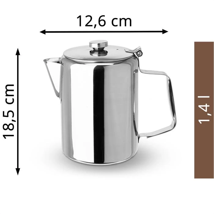 Hendi Tee-Kanne 453407, Edelstahl, Silber, 1,4 L 4 Hendi Tee-Kanne 453407, Edelstahl, Silber, 1,4 L – Bild 2