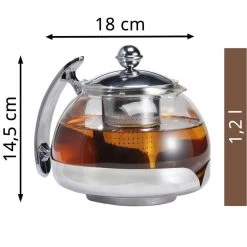 Böttcher-AG Tee-Kanne Glas, Mit Edelstahl-Sieb, Transparent, 1,2 L -Heimtextilien 66368b90e3a148dd6f94b9b5df6dddd31bfaf444 tee kanne boettcher ag glas