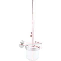 Tesa WC-Bürste Moon, Weiß / Edelstahloptik, Bürstenhalter Aus Glas, Zur Wandmontage -Heimtextilien 6d1a06736b6be36418f6b74a413f586c77c1310c wc buerste tesa moon weiss edelstahloptik