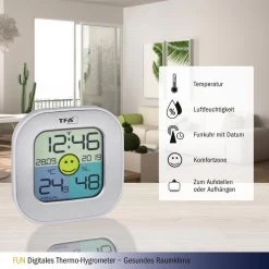 TFA Thermo-Hygrometer 30.5050.54 Innen, Digital, Silber -Heimtextilien 6df92f96d098310d4c072b2187a71b40aa83a0ad thermo hygrometer tfa 30.5050.54 innen
