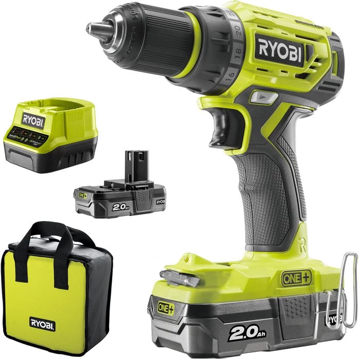 Ryobi Akku-Bohrschrauber R18DD7-220S, 18V / 2,0Ah, Mit 2 Akkus Und Tasche 3 Ryobi Akku-Bohrschrauber R18DD7-220S, 18V / 2,0Ah, Mit 2 Akkus Und Tasche