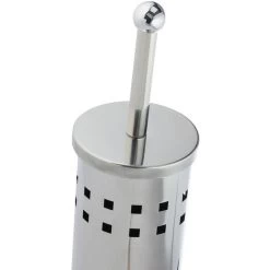 Relaxdays WC-Bürste Rund, Silber, Bürstenhalter Aus Edelstahl -Heimtextilien 721e6ed5db1efbed8baf39e4d95046ec672f4f30 wc buerste relaxdays rund silber