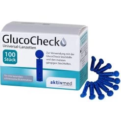 Aktivmed Lanzetten GlucoCheck Universal-Lanzetten, Sterile Einmallanzetten, 100 Stück