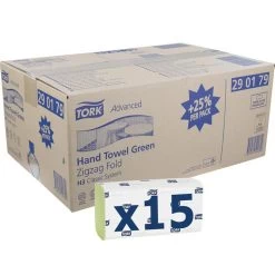 Tork Advanced 290179 2-lagig 25x23 Grün H3 Zick-Zack-Falz 3750 Stück