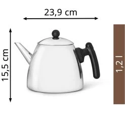 Bredemeijer Tee-Kanne Duet Classic, Edelstahl, Doppelwandig, Silber / Schwarz, 1,2 L -Heimtextilien 871c1801a143711b5aa9b5b561671306fc526c39 tee kanne bredemeijer duet classic edelstahl