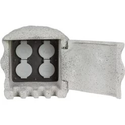 Heitronic Gartensteckdose Piedra Steinoptik, 4-fach