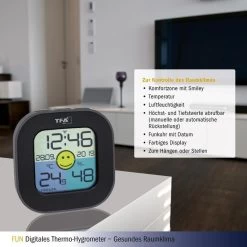 TFA Thermo-Hygrometer 30.5050.01 Innen, Digital, Schwarz -Heimtextilien 9511dc3e9754e41e6e03c758ebc5a4c5b6ab3e2a thermo hygrometer tfa 30.5050.01 innen