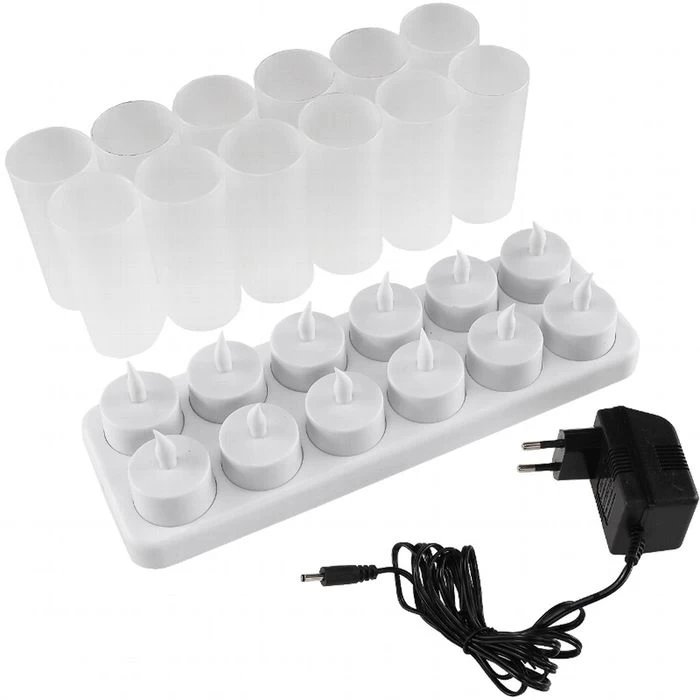 ChiliTec LED-Teelichter 18343 Weiß, Flackernd, Akku, Windschutz, 12 Stück 3 ChiliTec LED-Teelichter 18343 Weiß, Flackernd, Akku, Windschutz, 12 Stück