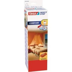 Tesa Fliegengitter Insect Stop Comfort, Weiß, 125x250cm, Moskitonetz Mit Powerstrips, Für Betten