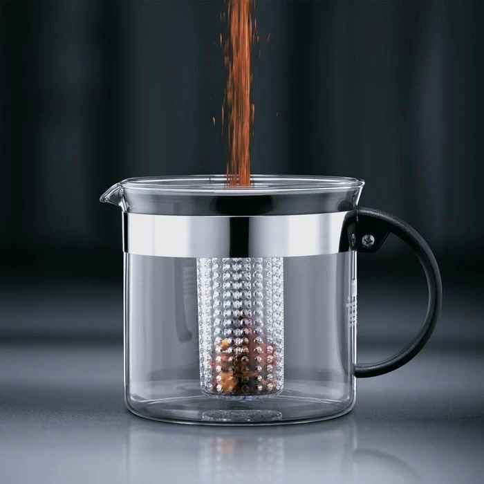 Bodum Tee-Kanne Bistro Nouveau 1875-01 Glas, Mit Kunststoff-Sieb, Schwarz, 1,0 L 5 Bodum Tee-Kanne Bistro Nouveau 1875-01 Glas, Mit Kunststoff-Sieb, Schwarz, 1,0 L – Bild 3