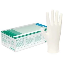 B.Braun Einmalhandschuhe Vasco Nitril Soft White, Puderfrei, 9201110, Weiß, 200 Stück, Größe M