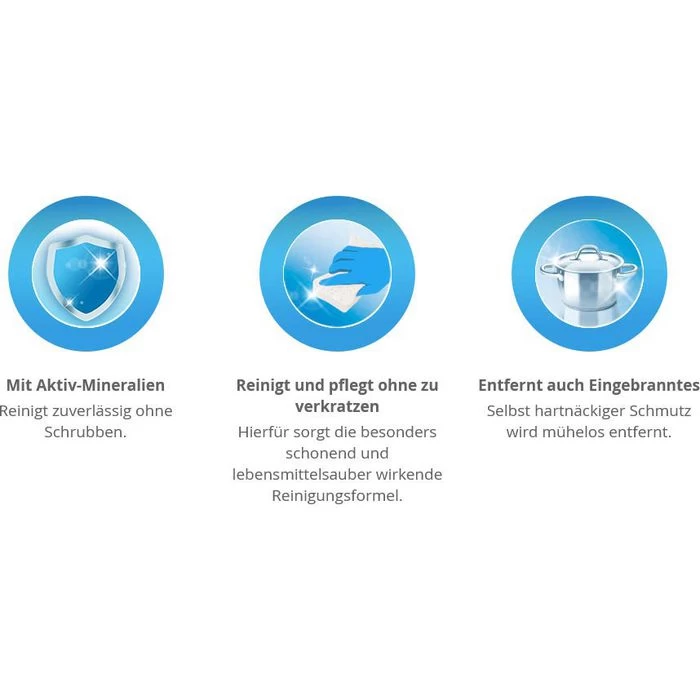 Bref Glaskeramikreiniger Power Ceran & Stahl, Flüssig, Glaskeramik- Und Edelstahlreiniger, 500ml 6 Bref Glaskeramikreiniger Power Ceran & Stahl, Flüssig, Glaskeramik- Und Edelstahlreiniger, 500ml – Bild 4