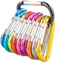 Gimars Karabinerhaken 065727, 80 X 8mm, Aluminium, 10 Stück