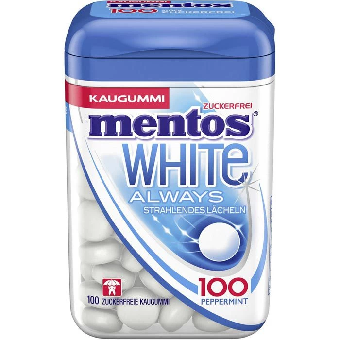 Mentos Kaugummis Always White Peppermint, 100 Dragees 3 Mentos Kaugummis Always White Peppermint, 100 Dragees
