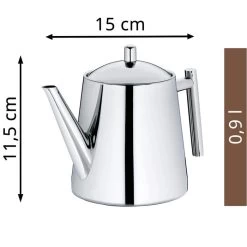 Kela Tee-Kanne Ancona 11355, Edelstahl, Mit Edelstahl-Sieb, Silber Glänzend, 0,9 L -Heimtextilien e924366353dd80bdcb9adde5e44359024c161475 tee kanne kela ancona 11355 edelstahl