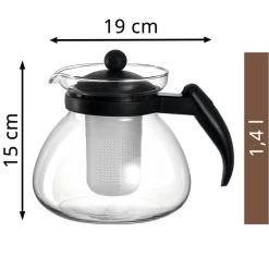 Montana Tee-Kanne Duo 057839, Glas, Mit Sieb, Schwarz, 1,4 L -Heimtextilien ea8212d496962aa3c8b84ab6f11c3037fe487581 tee kanne montana duo 057839 glas