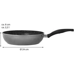 STONELINE Pfanne 7355, Schmorpfanne Ø 24cm, Aluminium, Antihaftbeschichtet, Induktionsgeeignet -Heimtextilien eae95660225a9e829c1a91cbb24b061438928efb pfanne stoneline 7355 schmorpfanne durchschnitt 24cm