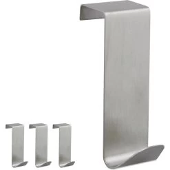 Kleiderhaken Relaxdays Für Die Tür, Silber, Edelstahl, 1 Haken, 4 Stück -Heimtextilien fc251d2ed08187e469bc67493392c3fe4c9fe83c kleiderhaken relaxdays