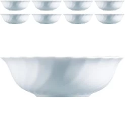 Arcoroc Müslischale Trianon ARC D6883, 16cm, Opalglas, Weiß, Set, 8 Stück